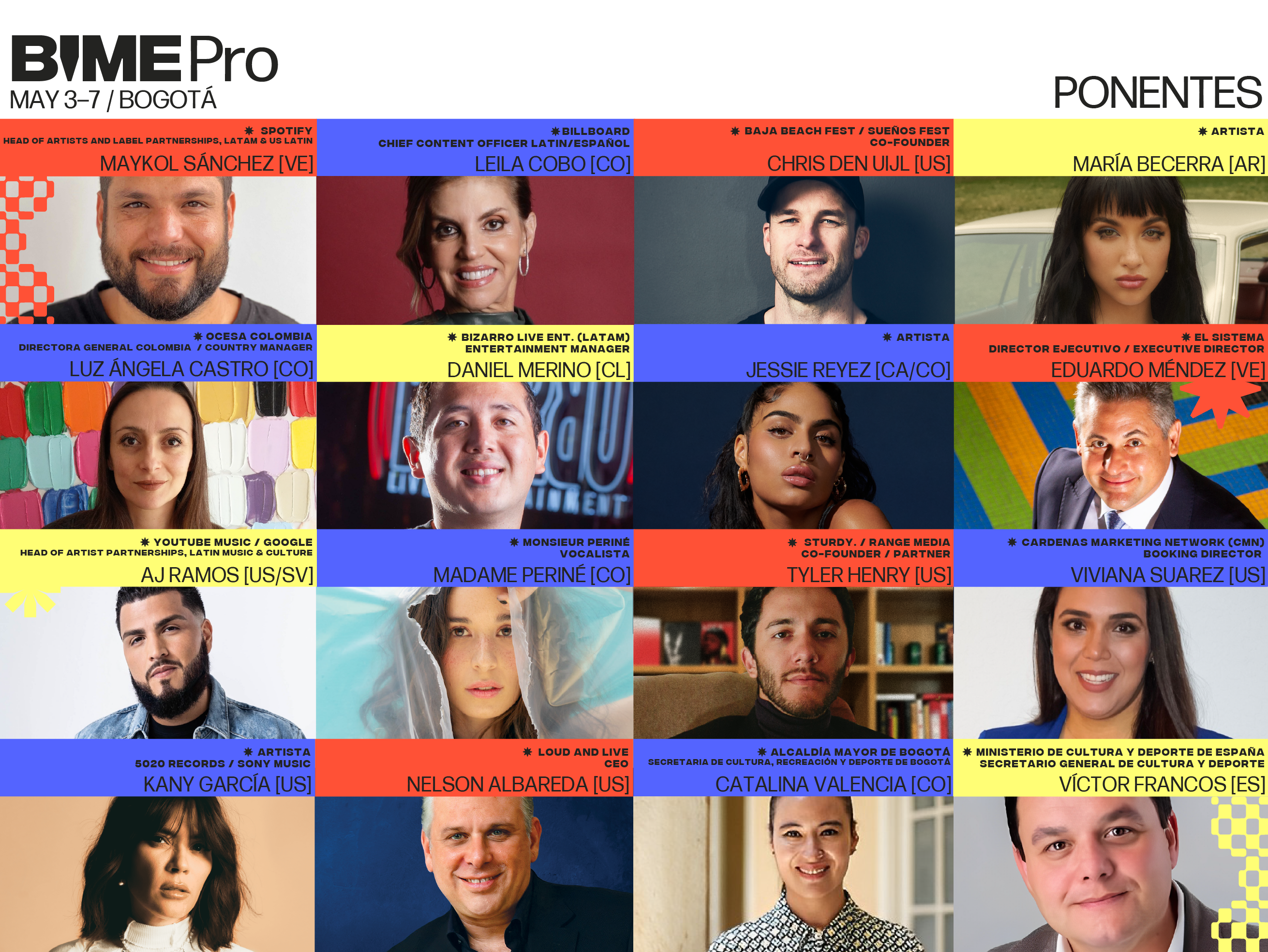 MÁS DE 150 ARTISTAS Y REFERENTES DE LA INDUSTRIA MUSICAL INTERNACIONAL LIDERAN EL PROGRAMA DE BIME BOGOTÁ