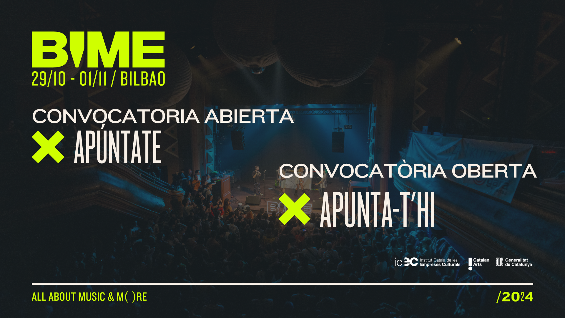 [CERRADA] ¡Convocatoria abierta para BIME Bilbao 2024 para artistas y bandas catalanas!