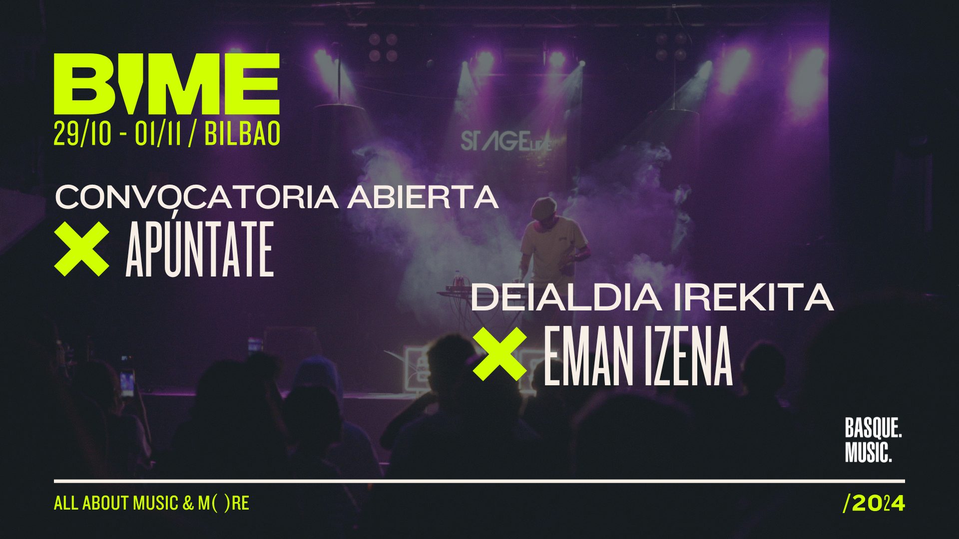 [CERRADA] BASQUE. MUSIC. en BIME Bilbao 2024: Convocatoria para artistas y grupos vascos/as