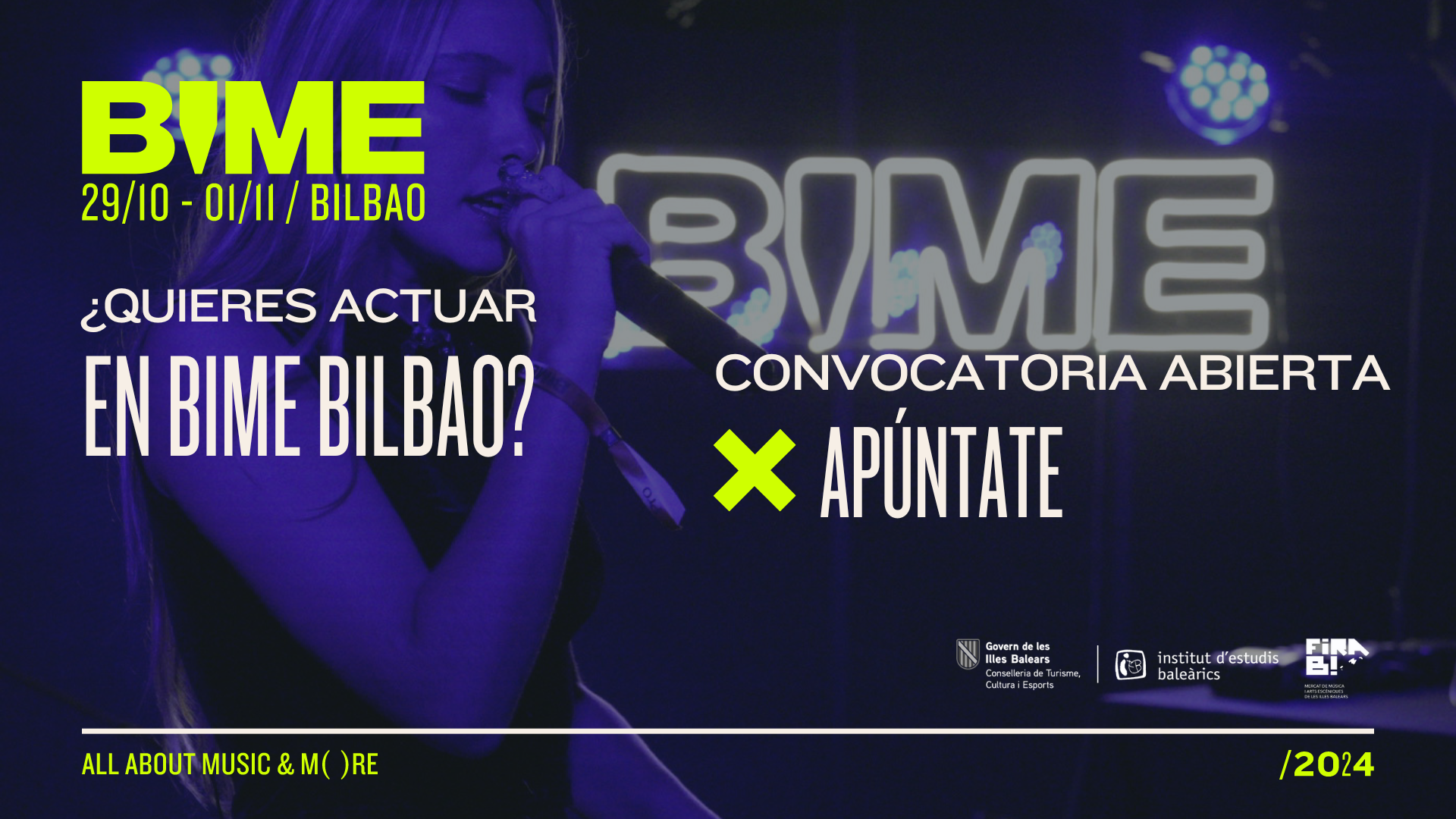 [CERRADA] ¡Abierta convocatoria para BIME Bilbao 2024 para artistas/bandas de las Illes Balears!