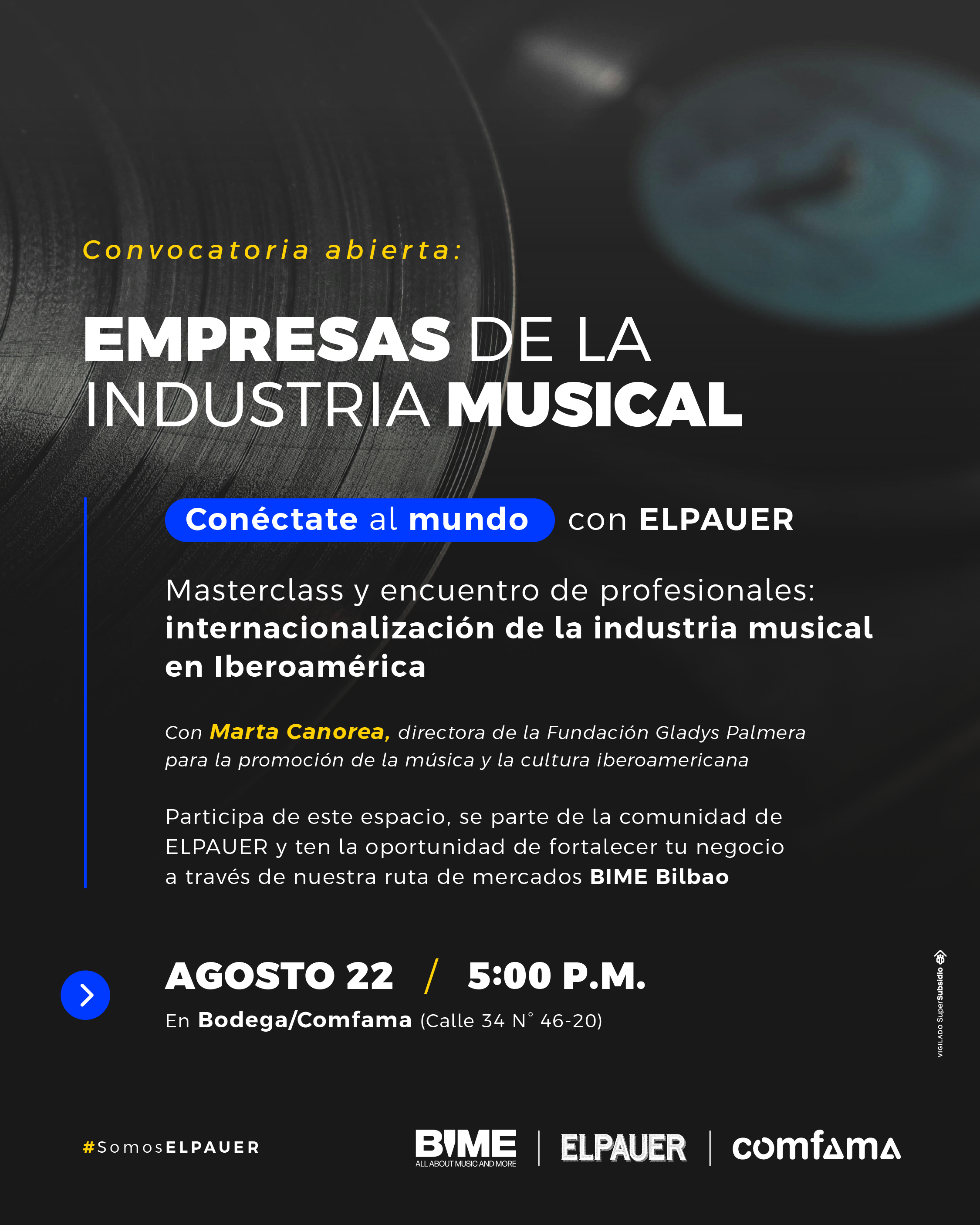 [CERRADA] ¡Convocatoria abierta para BIME Bilbao 2024 para empresas de la industria musical de Antioquia!